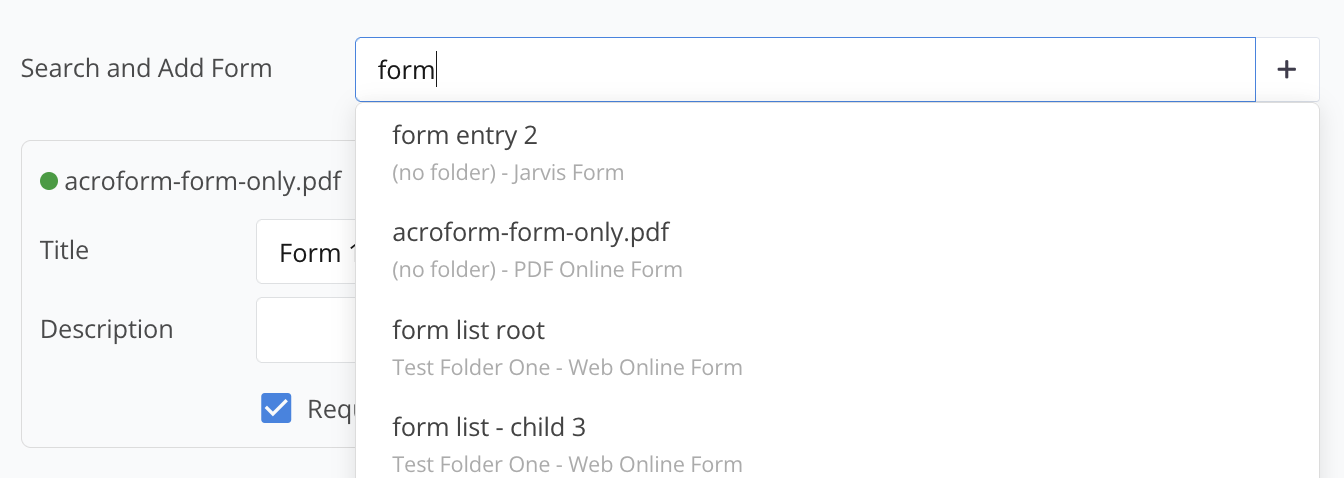 Select and add form