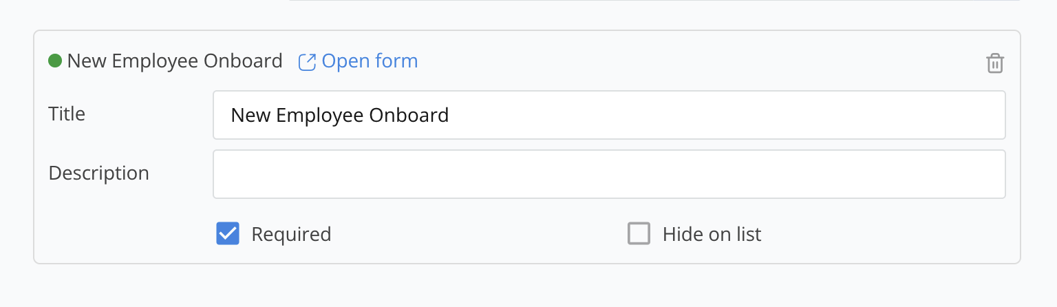 Subform settings